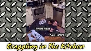Alex "Poatan" Pereira Grappling with Polyana Viana in the Kitchen