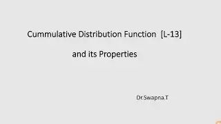 Cumulative Distribution Function and its properties