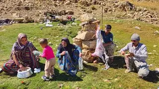 Iran nomadic life:Nader's family journey to pastures and a butchery to prepare meat in mountainss🪓