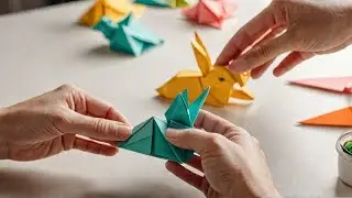 ORIGAMI CONIGLIO (RABBIT) LAVORETTI DI PASQUA CON LA CARTA -