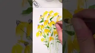 EASY 5 minute watercolor flowers for beginners #watercolorpainting