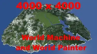 4000x4000 Minecraft Terrain Map World Machine and World Painter Timelapse [FREE DOWNLOAD]