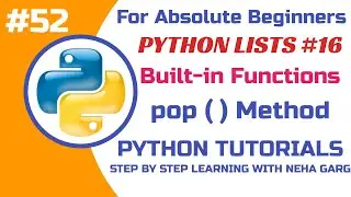 pop () Method in Python || List (Part-16) || Python Tutorials-Class 11 & 12CS