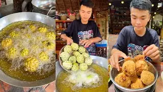 Chef Ny Deep Fry Sugar-Apple for Crispy with country style - Cooking with sros