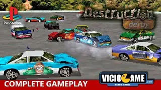 🎮 Destruction Derby (PlayStation) Complete Gameplay