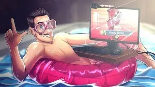 I WON A GAME OF FORTNITE **LIVE** IN A POOL!!