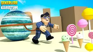 🍭 We're Shooting Planets to Reach the Candies! 🍭 | Strongman Simulator | Roblox Turkish