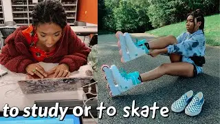 college is TOXIC | ditching homework to skate outside (a much needed study break)