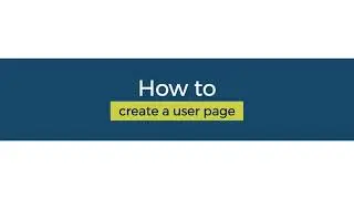 How to create a user page