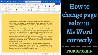 How to change page colour in Ms Word
