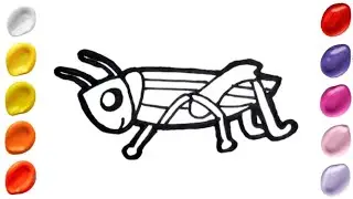 Drawing and Coloring Animals | Drawing Grasshopper #drawinganimals