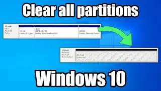 How to clear all partitions from a drive in Windows 10