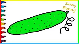 Drawing and coloring Cucumber 🥒- Drawings for kids | Sunny and Bunny Draws
