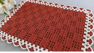 💟 TAPETE QUADRICULADO EM CROCHÊ SIMPLES E FÁCIL PASSO A PASSO