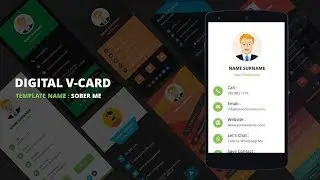 Digital Business Card Template | Digital vCard Template - SoberMe
