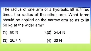 The radius of one arm of a hydraulic lift is three times the radius of the other...| Doubtify JEE