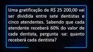 SISTEMA DE EQUAÇÕES DO 1º GRAU - PROBLEMA 5