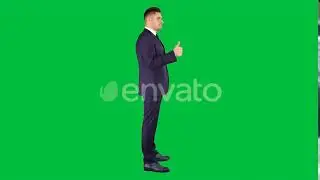 Businessman Showing Thumbs up On a Green Screen, Chroma Key | Stock Footage - Videohive