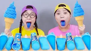 コンビニの青いアイスクリーム食べる音ドナ