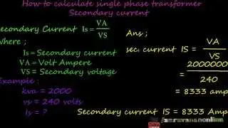how to calculate single phase transformer full load secondary current