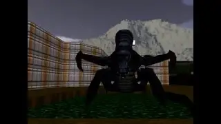 Tremulous MD3 animations inside a DOOM E1M1 level in X3D (Castle Game Engine)