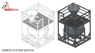 Cement Cutting Bottle Frame with the help of Solid works Weldments module..