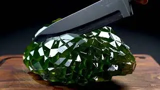 ASMR Cutting a Glass Durian 💚✨ | Exotic Crystal Fruit Satisfying Sounds#GlassDurian #ASMR