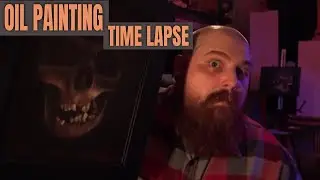 OIL PAINTING TIME LAPSE - Skull in Shadow ----- Corey Lewis Tattoos & Art