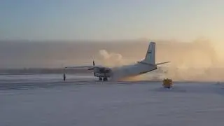 Запуск Ан-24 на севере ... Температура -54