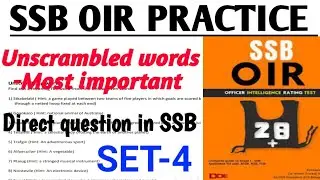 SSB OIR PRACTICE SETS |REARRANGING UNSCRAMBLED WORDS | SET-4 | OIR TEST IN SSB