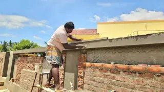 Plastering Techniques_Compound Wall Elevation Border Design Perfect Plastering|Front Wall Elevation