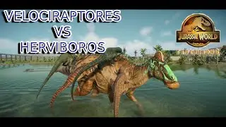 🦖 Velociraptores vs dinosaurios hervíboros - JURASSIC WORLD EVOLUTION 2
