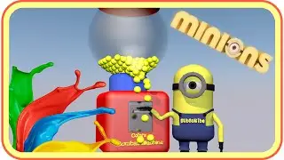 Colors for Kids to Learn with Gumball Machine and minion | Colours for Children | Learning Video