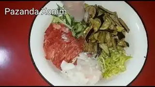 Baqlajonli juda yoqimli achchiqqina salat tayyorlaymiz. Салат с баклажаны надо делать