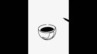 Drawing relax time with Coffee - رسم كوب من القهوة