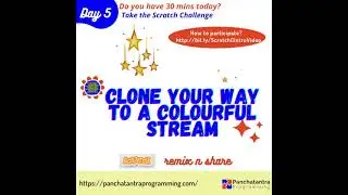 A colourful stream of Stars using Clones | Daily Scratch Challenge