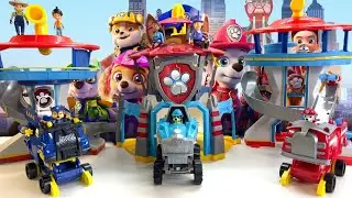 Paw Patrol Tower Trucks Review | Mighty Movie | Rescue Wheels | Jungle Pups | Marshall ASMR