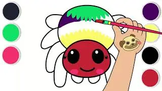 How to Draw Cartoon Spider | Drawing Coloring and Painting