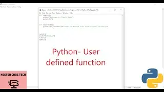 Python- User defined function Example