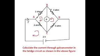 calculation of current through galvanometer in bridge circuit @smartstudy11