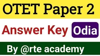 Otet Paper 2 Odia Answer Key 2025 l Otet Paper 2  Unofficial Answer Key 2025 l