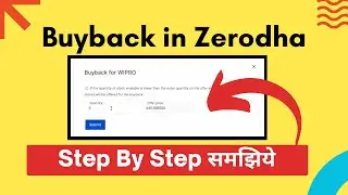 How to Apply in Buyback in Zerodha - Wipro Buyback