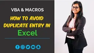 Advance Excel | How to Avoid  Duplicate entry in Excel  