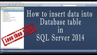 How to insert data into Database table in SQL Server 2014