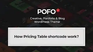 POFO WordPress Theme - How pricing table shortcode work?