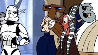 General Grievous getting shot in the face with a rocket