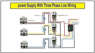 Single phase power Supply With Three Phase Line Wiring | wiring 3 phase to single phase