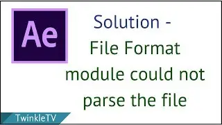 Fix After Effects Error | The File Format Module Could Not Parse the File