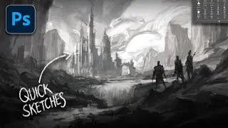 Environment Sketches - Photoshop Grayscale Painting