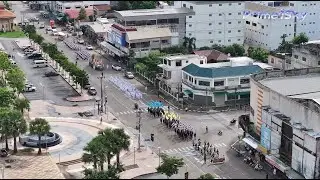 วีดีโอมุมสูงขบวนแห่เทียนพรรษาพระราชทาน จังหวัดอุดรธานี ปี 2567